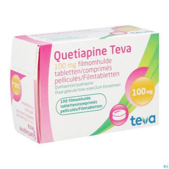 Quetiapine teva 100 mg comp pell 100