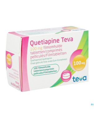 Quetiapine teva 100 mg comp pell 100