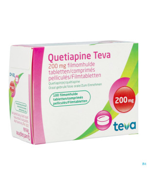 Quetiapine teva 200 mg comp pell 100