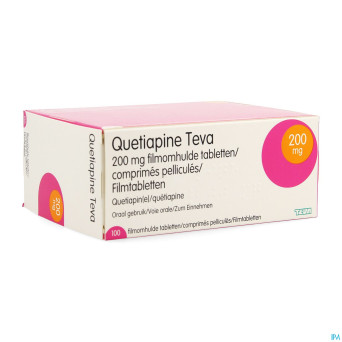 Quetiapine teva 200 mg comp pell 100