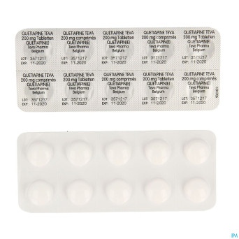 Quetiapine teva 200 mg comp pell 100