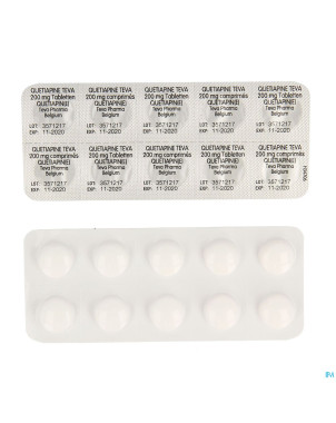 Quetiapine teva 200 mg comp pell 100