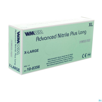 Advanced gant nitril+ long s/pdr xl 100