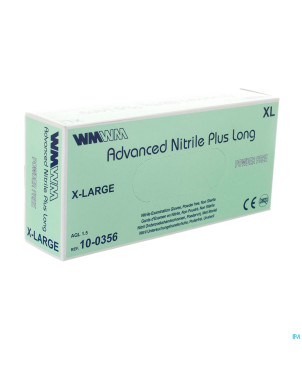 Advanced gant nitril+ long s/pdr xl 100