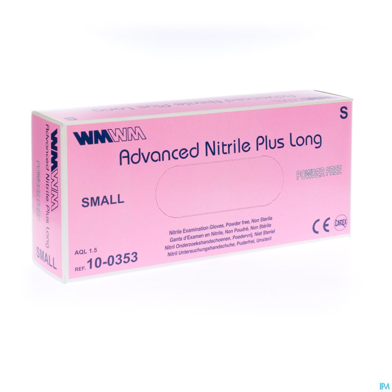 Advanced gant nitril+ long s/pdr  s 100