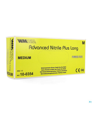 Advanced gant nitril+ long s/pdr  m 100