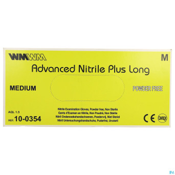 Advanced gant nitril+ long s/pdr  m 100