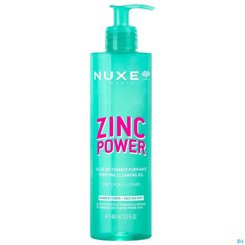 Nuxe zinc power gelee nettoyante 400ml