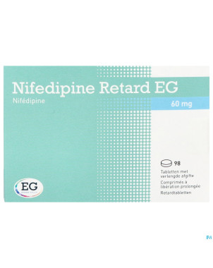 Nifedipine retard eg 60mg comp liberat prol 98