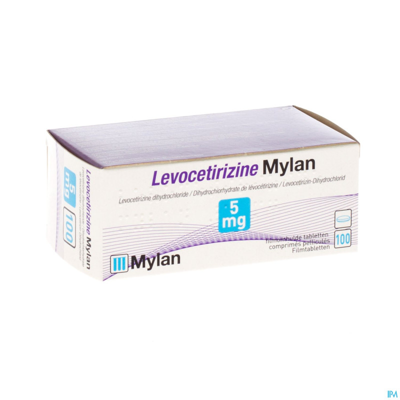 Levocetirizine mylan 5 mg comp pell 100