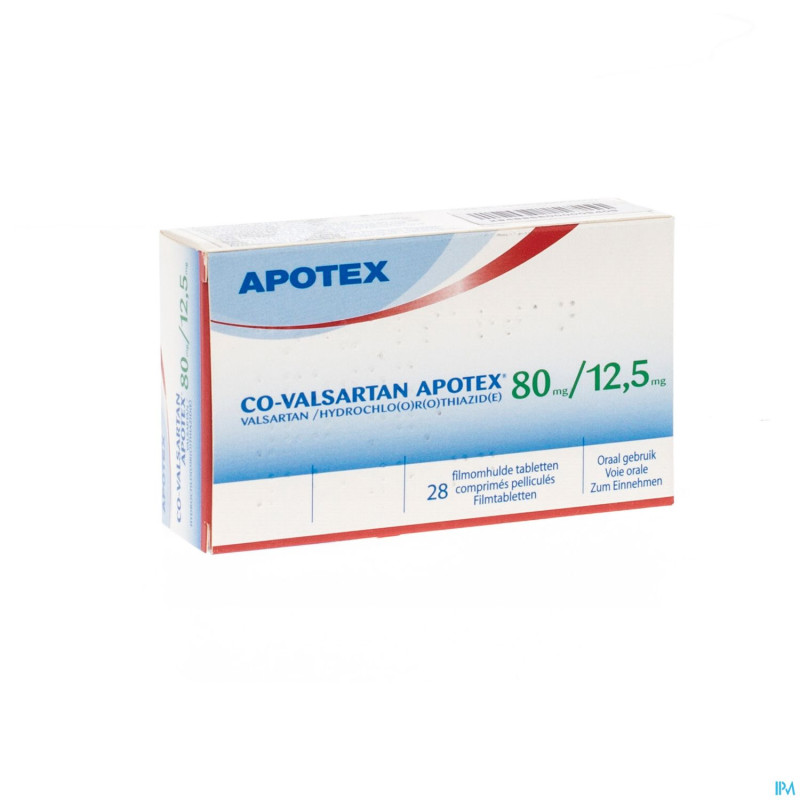 C0 valsartan apotex  80mg/12,5mg comp pell 28