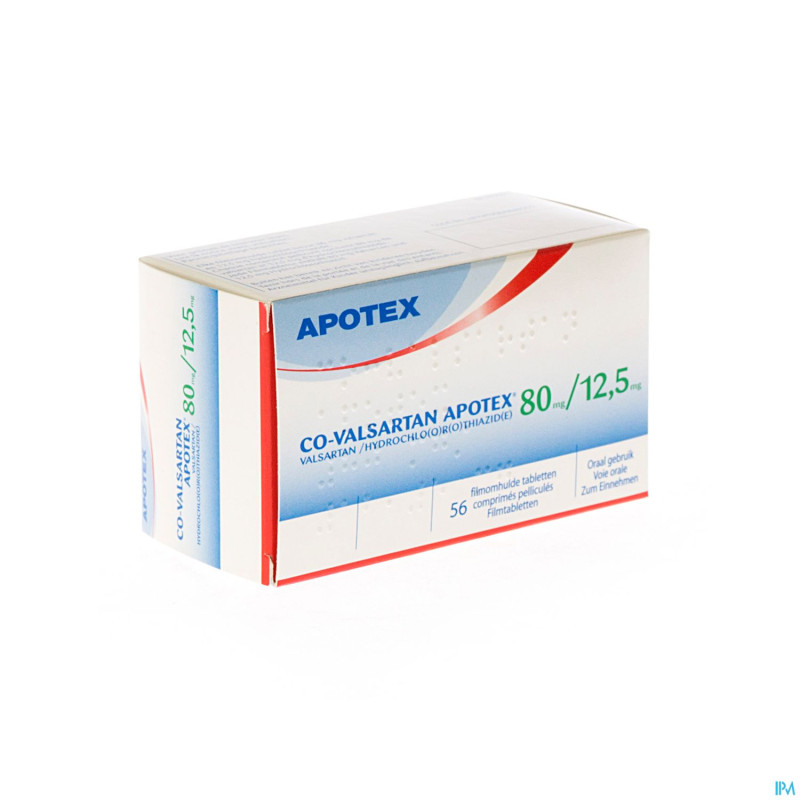 C0 valsartan apotex  80mg/12,5mg comp pell 56