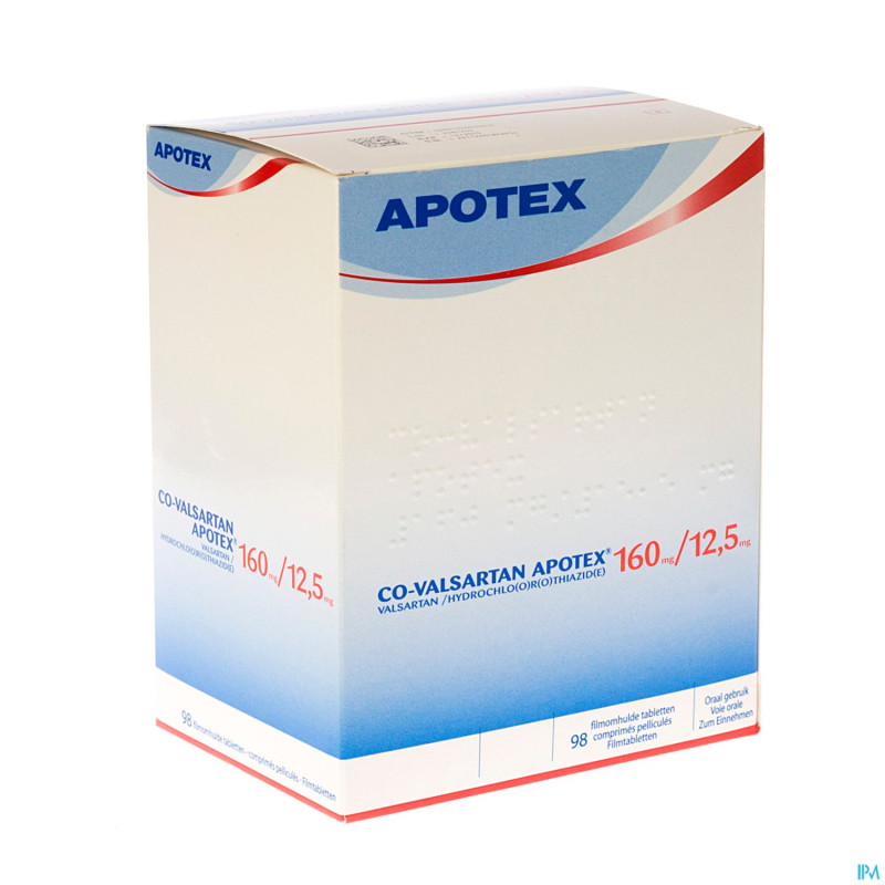 Co valsartan apotex 160mg/12,5mg comp pell 98