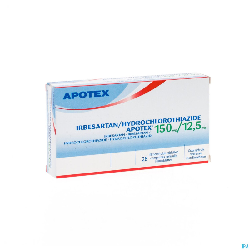 Irbesartan hydroch apotex 150mg/12,5mg comp pell28
