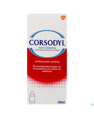 Corsodyl 2mg/ml solution bain bouche    300ml