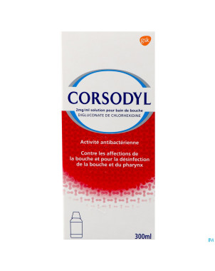 Corsodyl 2mg/ml solution bain bouche    300ml