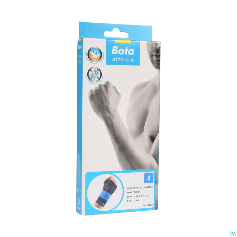 Bota ortho serre poignet main 501 noir  n4