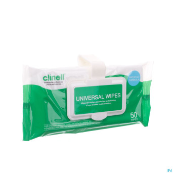 Clinell universal wipes clip pack 50