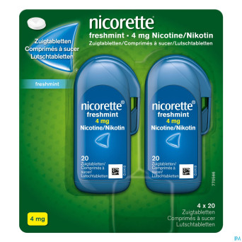 Nicorette freshmint 4mg comp a sucer s/sucre 80