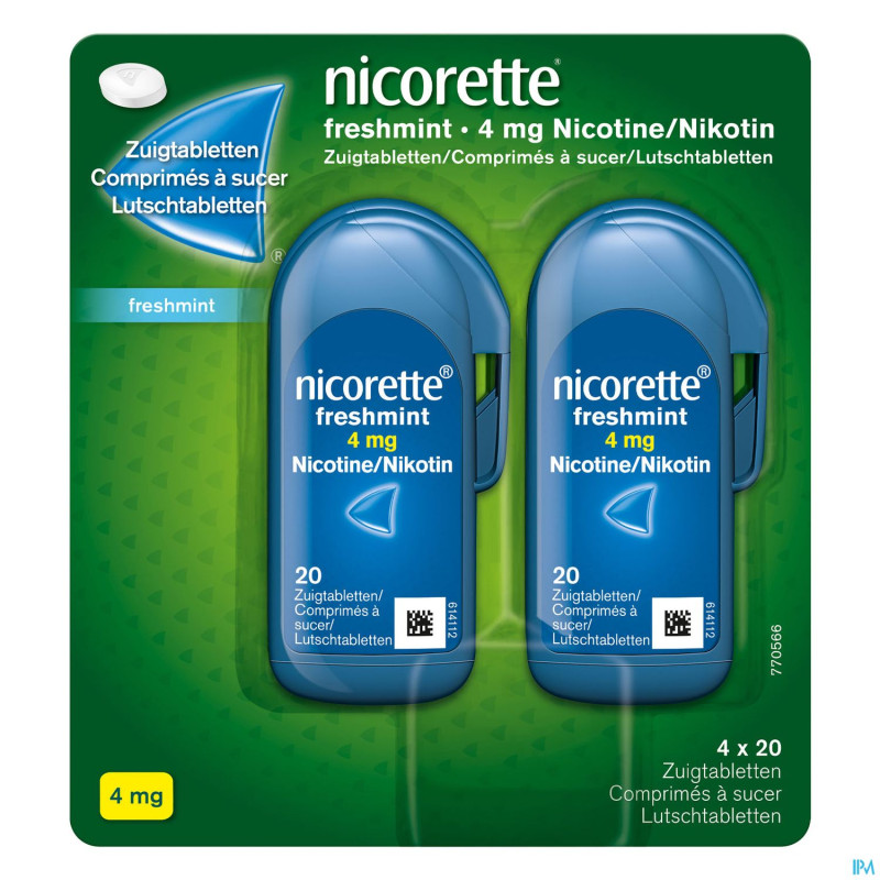 Nicorette freshmint 4mg comp a sucer s/sucre 80