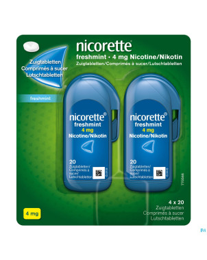 Nicorette freshmint 4mg comp a sucer s/sucre 80