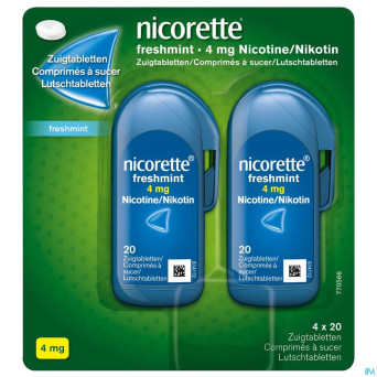 Nicorette freshmint 4mg comp a sucer s/sucre 80