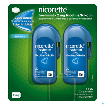 Nicorette freshmint 2mg comp a sucer s/sucre 80