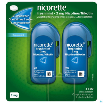 Nicorette freshmint 2mg comp a sucer s/sucre 80