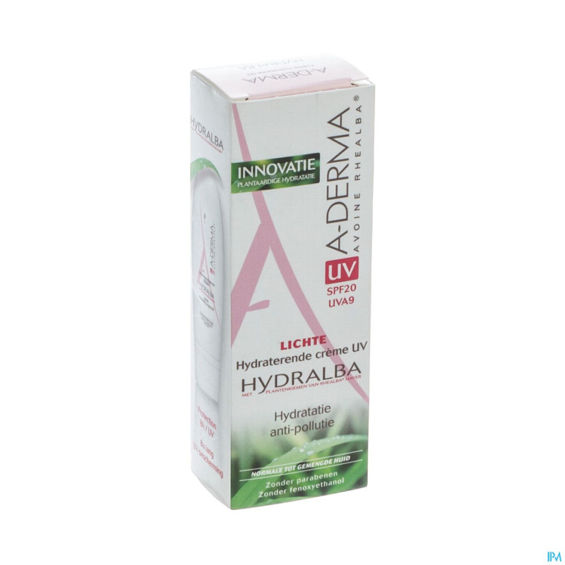 Aderma hydralba cr hydratante uv legere   tbe 40ml