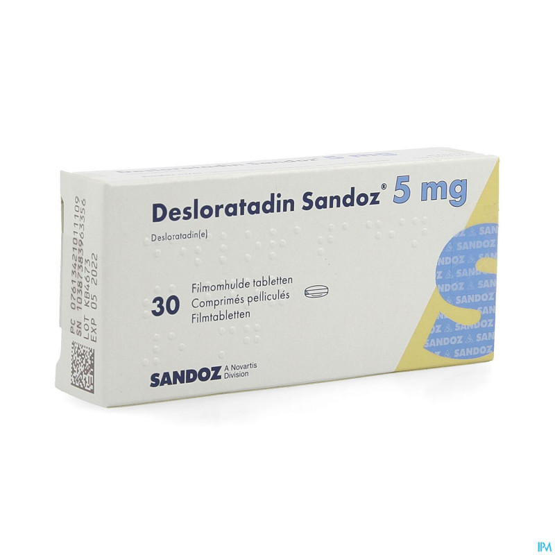 Desloratadine sandoz 5 mg comp pell  30 x  5 mg