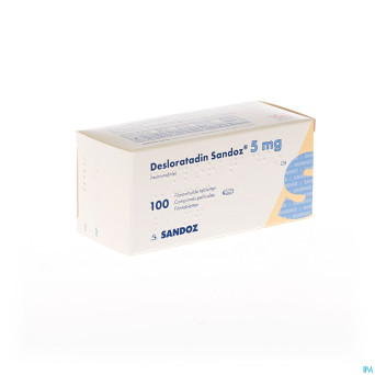 Desloratadine sandoz 5 mg comp pell 100 x  5 mg