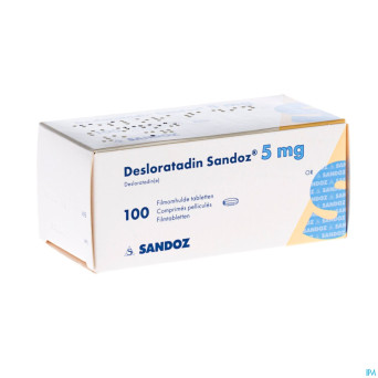 Desloratadine sandoz 5 mg comp pell 100 x  5 mg