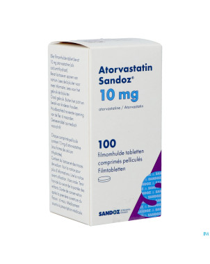 Atorvastatin 10mg sandoz comp pell 100 fl hdpe