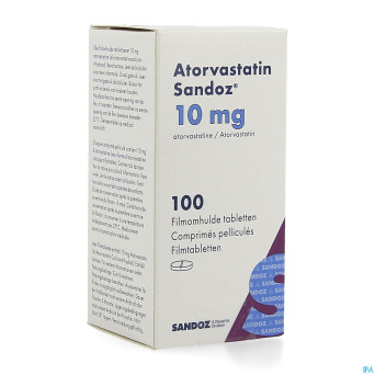 Atorvastatin 10mg sandoz comp pell 100 fl hdpe