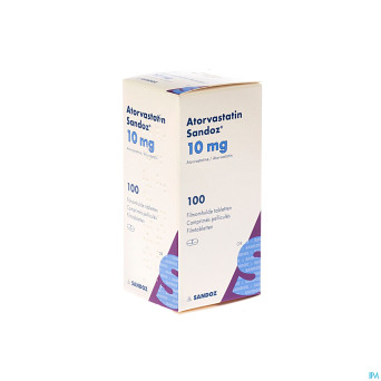 Atorvastatin 10mg sandoz comp pell 100 fl hdpe