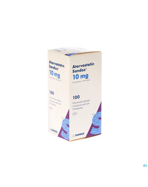 Atorvastatin 10mg sandoz comp pell 100 fl hdpe
