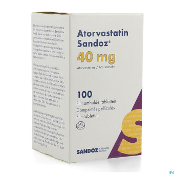 Atorvastatin 40mg sandoz comp pell 100 fl hdpe