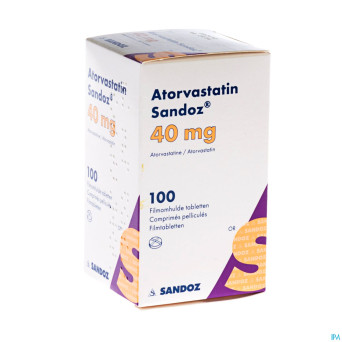 Atorvastatin 40mg sandoz comp pell 100 fl hdpe