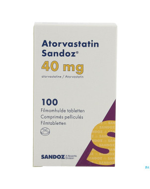 Atorvastatin 40mg sandoz comp pell 100 fl hdpe