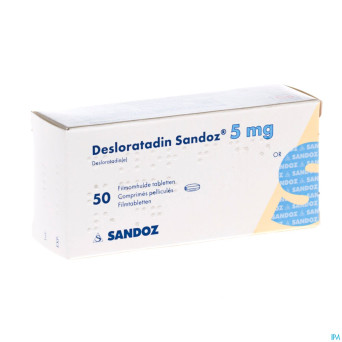 Desloratadine sandoz 5 mg comp pell  50 x  5 mg