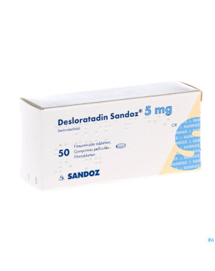 Desloratadine sandoz 5 mg comp pell  50 x  5 mg