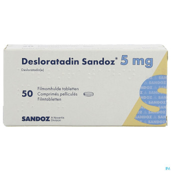 Desloratadine sandoz 5 mg comp pell  50 x  5 mg