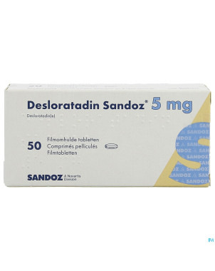 Desloratadine sandoz 5 mg comp pell  50 x  5 mg