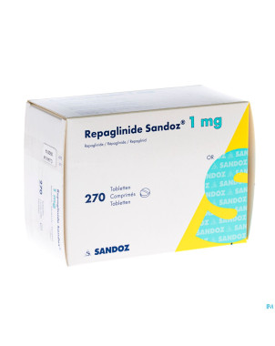 Repaglinide sandoz 1,0 mg tabl 270