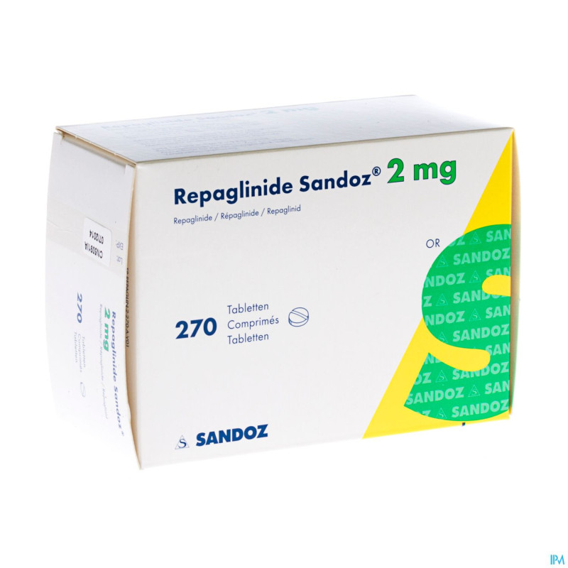 Repaglinide sandoz 2,0 mg tabl 270
