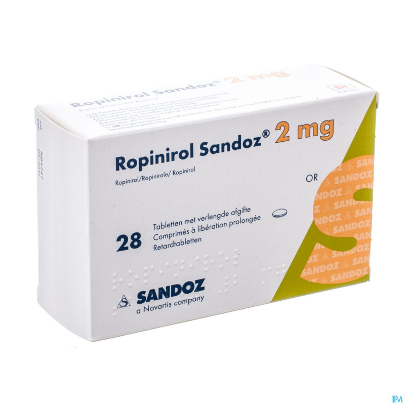 Ropinirol sandoz 2 mg comp liber prol 28 x 2 mg