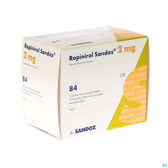 Ropinirol sandoz 2 mg comp liber prol 84 x 2 mg