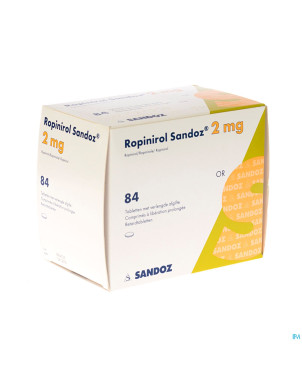 Ropinirol sandoz 2 mg comp liber prol 84 x 2 mg