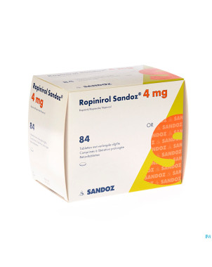 Ropinirol sandoz 4 mg comp liber prol 84 x 4 mg