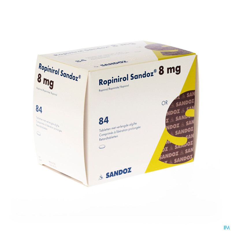 Ropinirol sandoz 8 mg comp liber prol 84 x 8 mg
